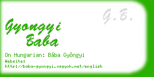 gyongyi baba business card
